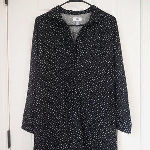 Black & White Polka Dot Flowing Dress